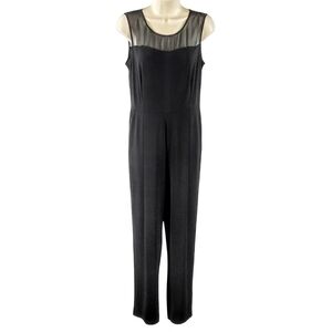 Alexa B Chic Black Sheer Panel Jumpsuit